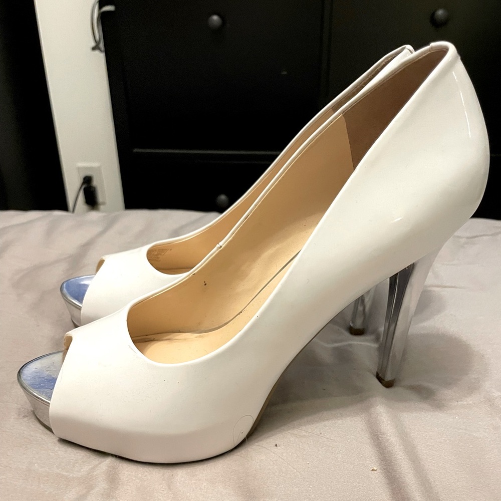 White Guess Heels